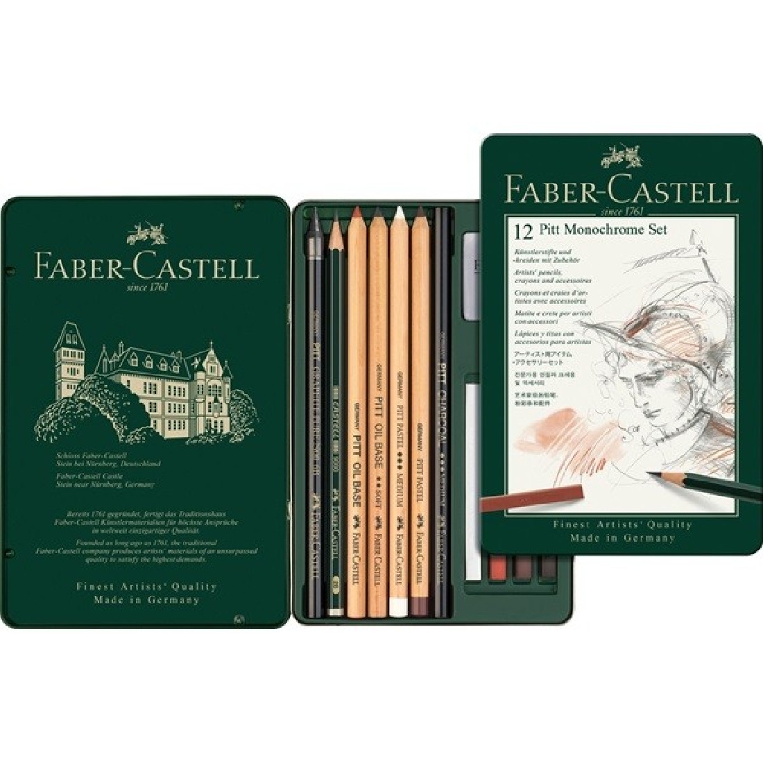 Faber Castell Set of 12 Pitt Monochrome 112975