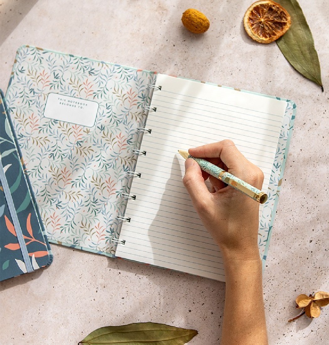 Notebook Refillable Ruled A5 Botanical Blue 179518 Filofax