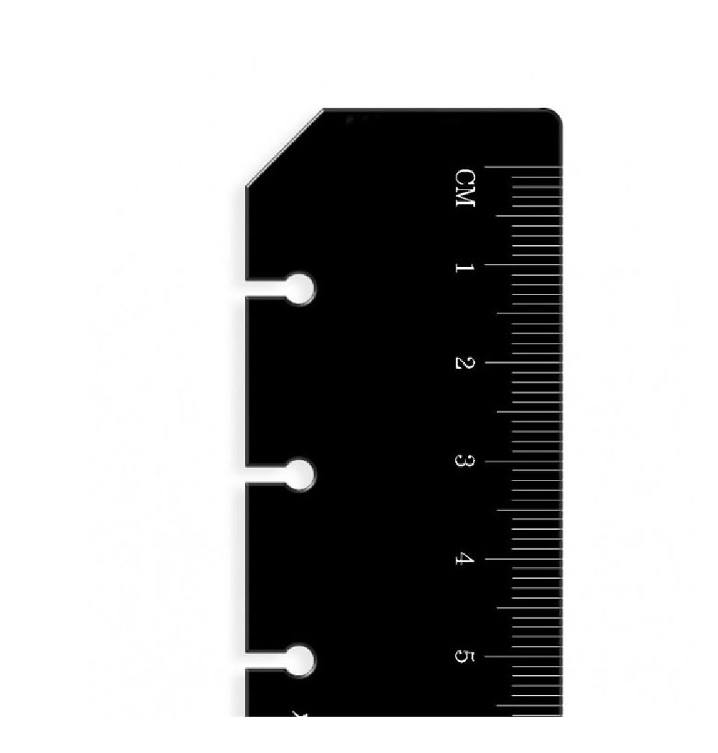 Filofax refill pocket ruler page marker black 213609