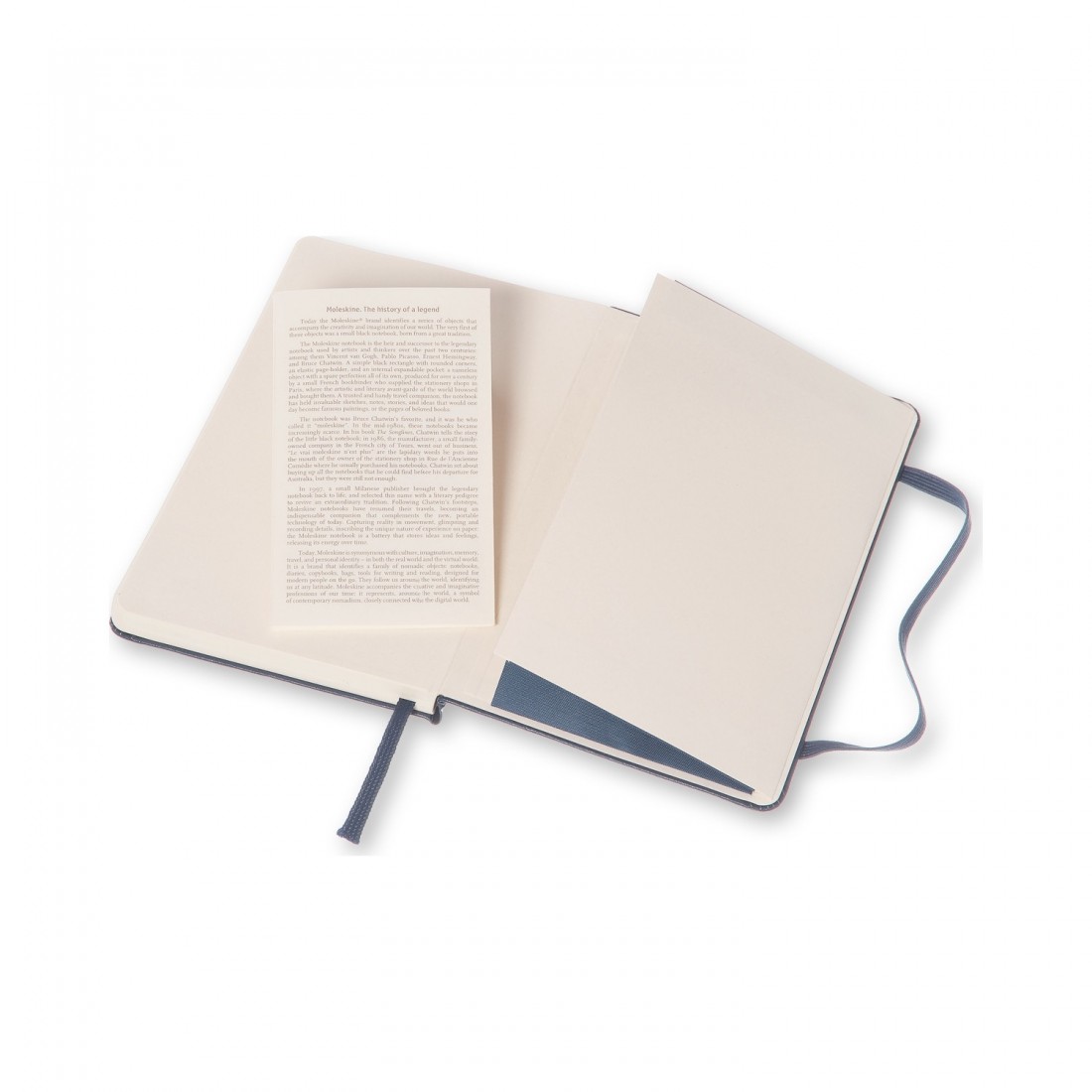 Notebook Pocket 9x14 Plain Sapphire Blue Hard Cover Moleskine..