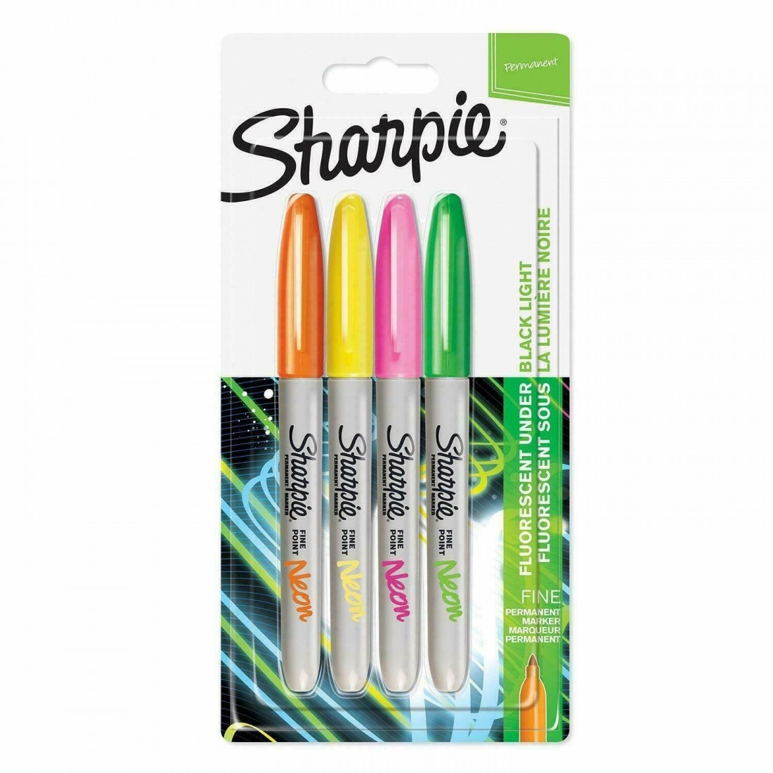 Permanent marker Sharpie Fine Blister 4 neon colours 1985855