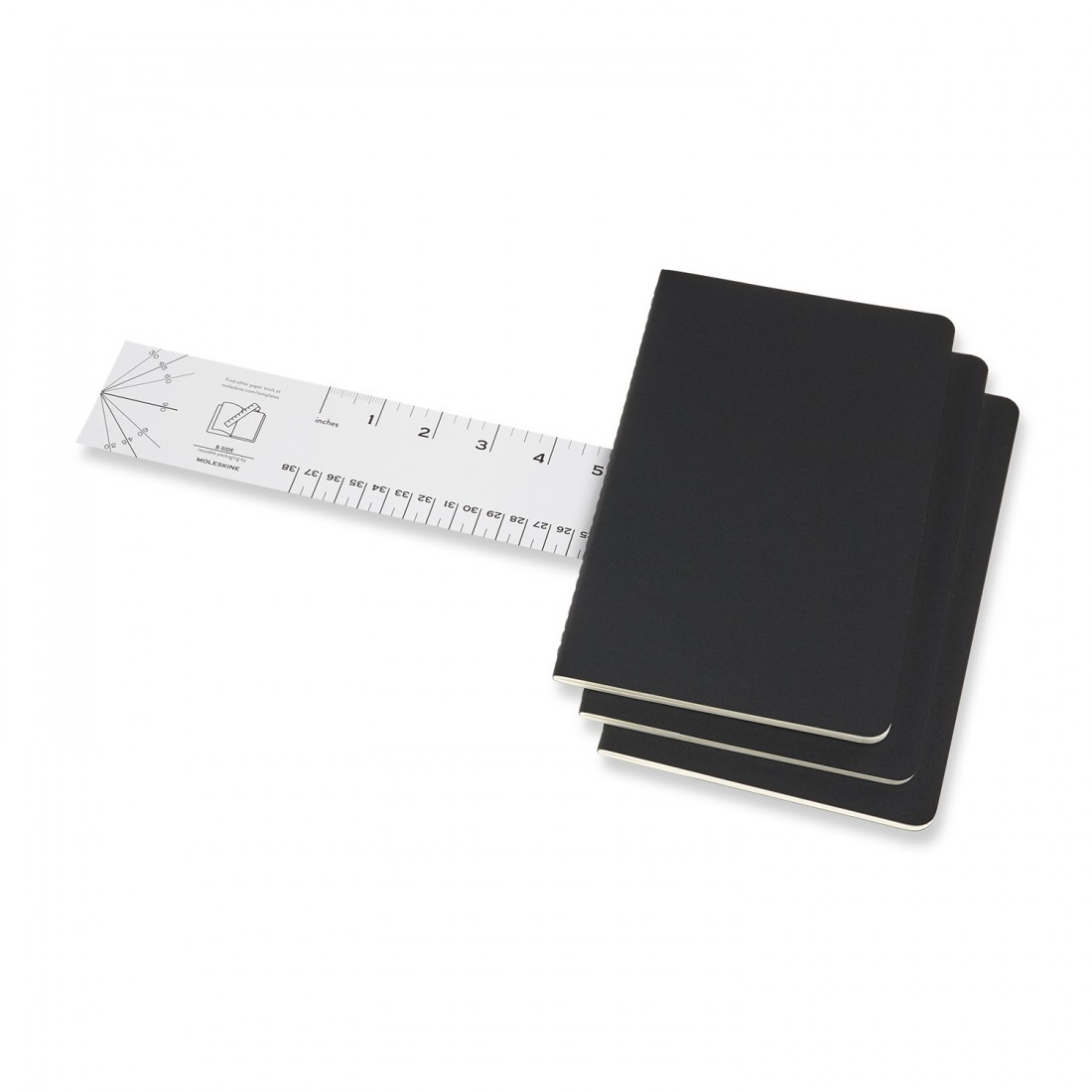 Set of 3 Extra Large Ruled Journals Black Soft Cover 19x25 Moleskine