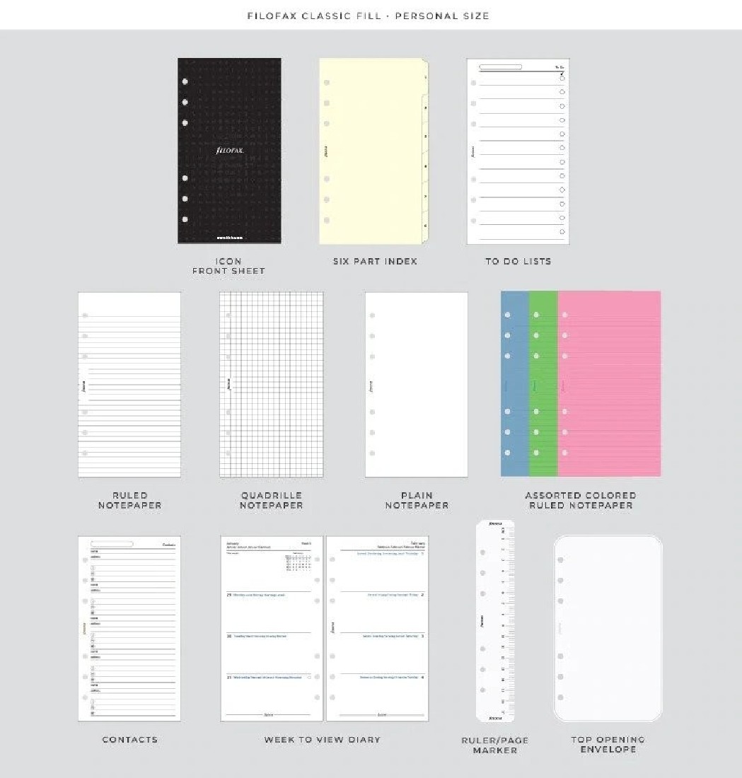 Filofax leather organiser Finsbury Black personal 025302