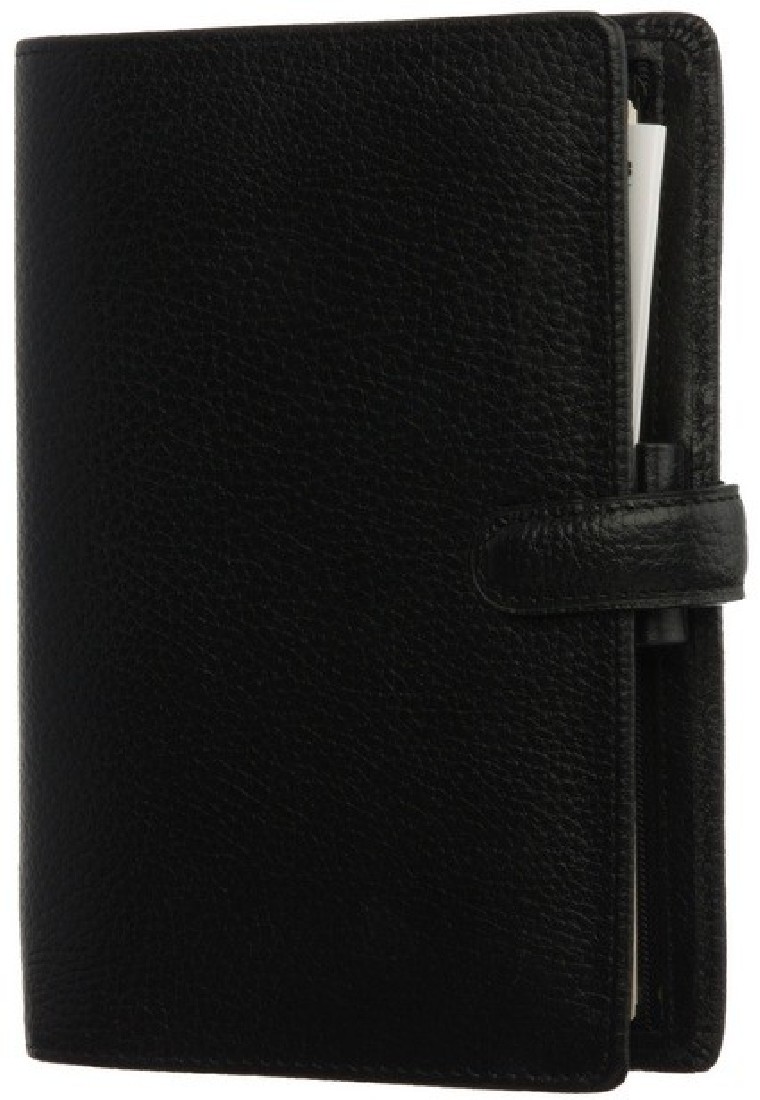 Filofax leather organiser Finsbury Black personal 025302