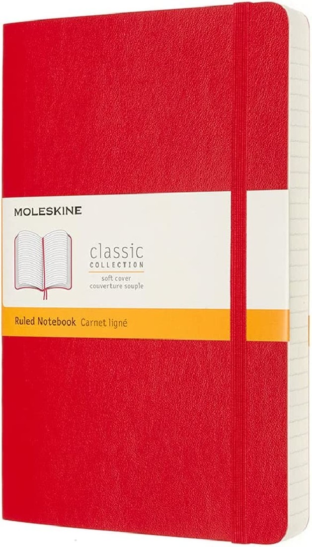 Moleskine Notebook Large 13x21 Ruled Expanded Version Red Soft Cover
