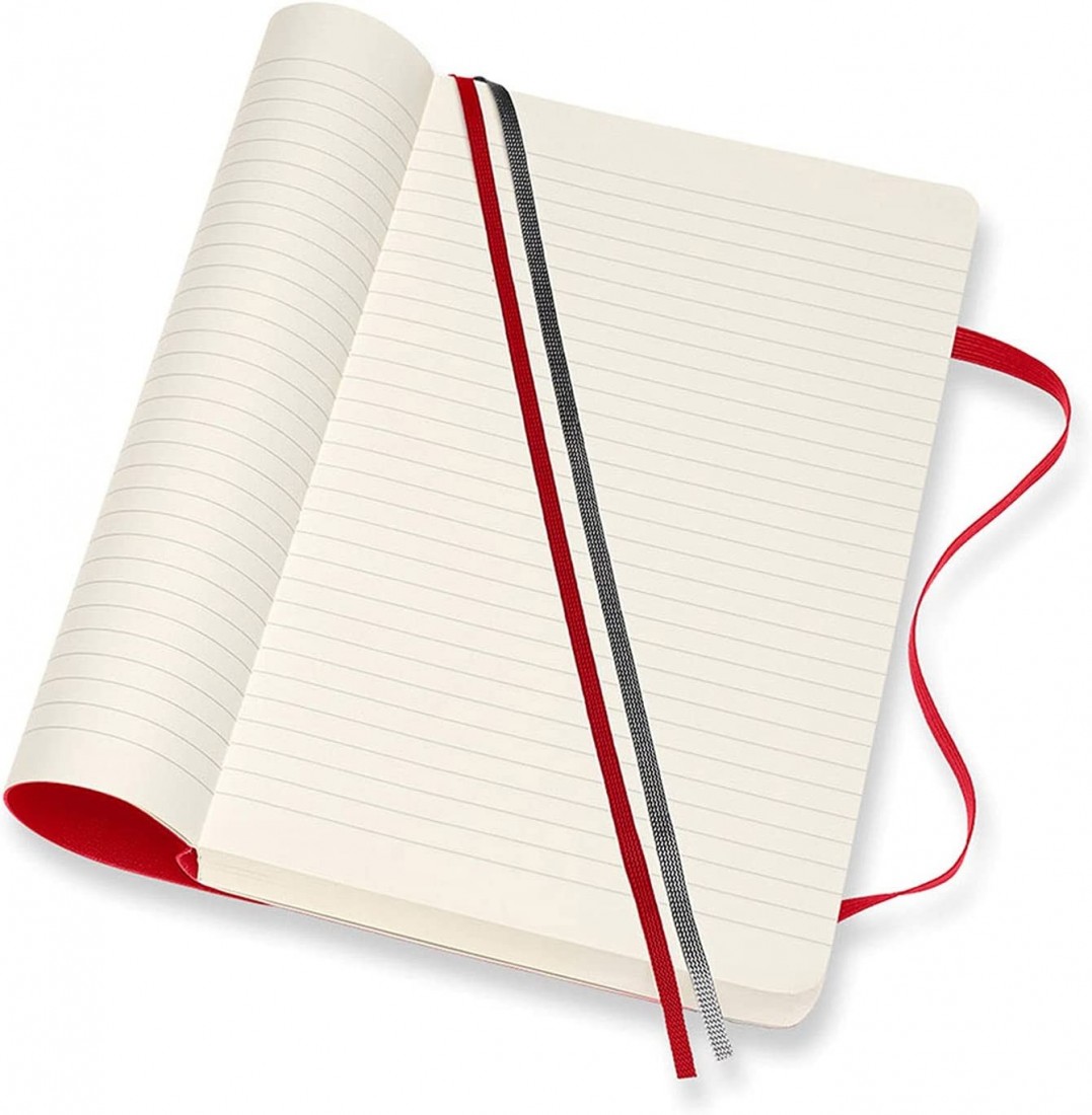 Moleskine Notebook Large 13x21 Ruled Expanded Version Red Soft Cover