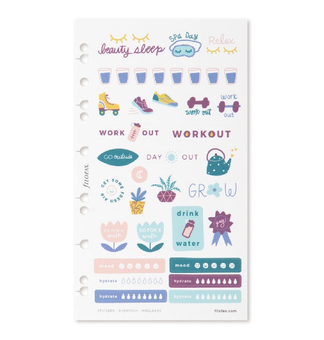 Everyday Wellness Stickers 132913, Filofax