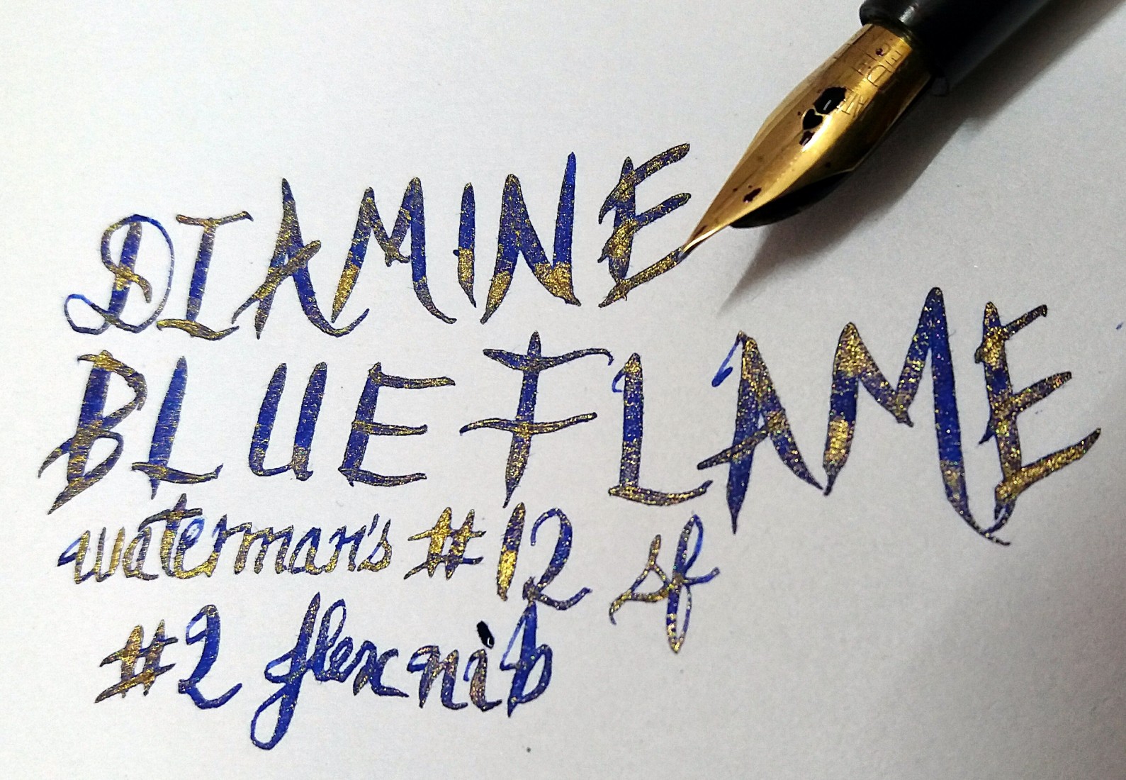 Diamine 50ml Blue Flame Fountain pen shimmer ink bottle