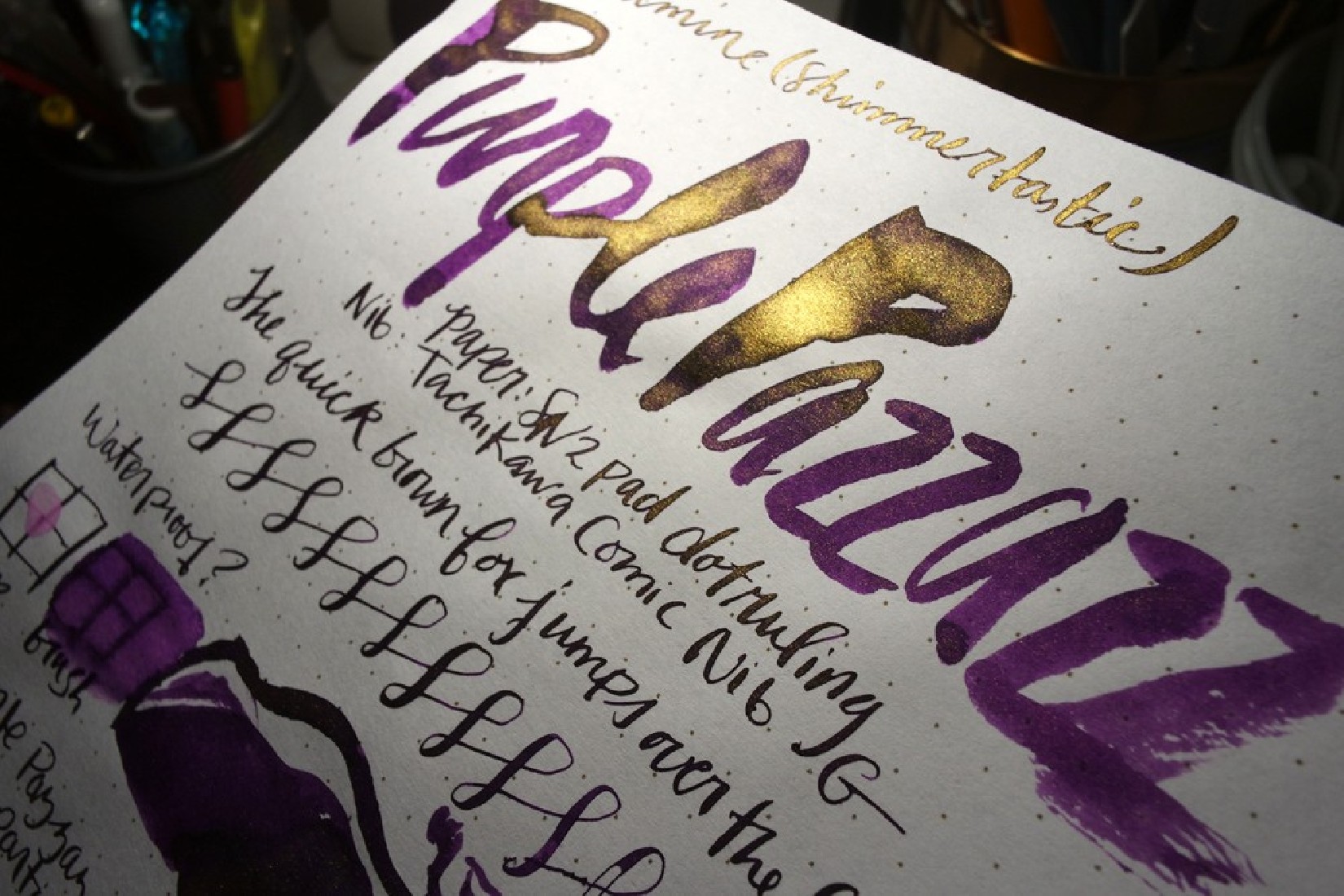 Diamine 50ml Purple Pazzazz Fountain pen shimmer ink bottle