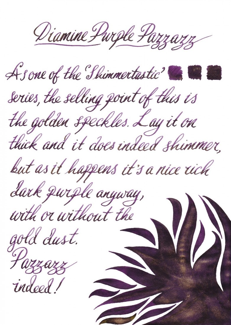 Diamine 50ml Purple Pazzazz Fountain pen shimmer ink bottle