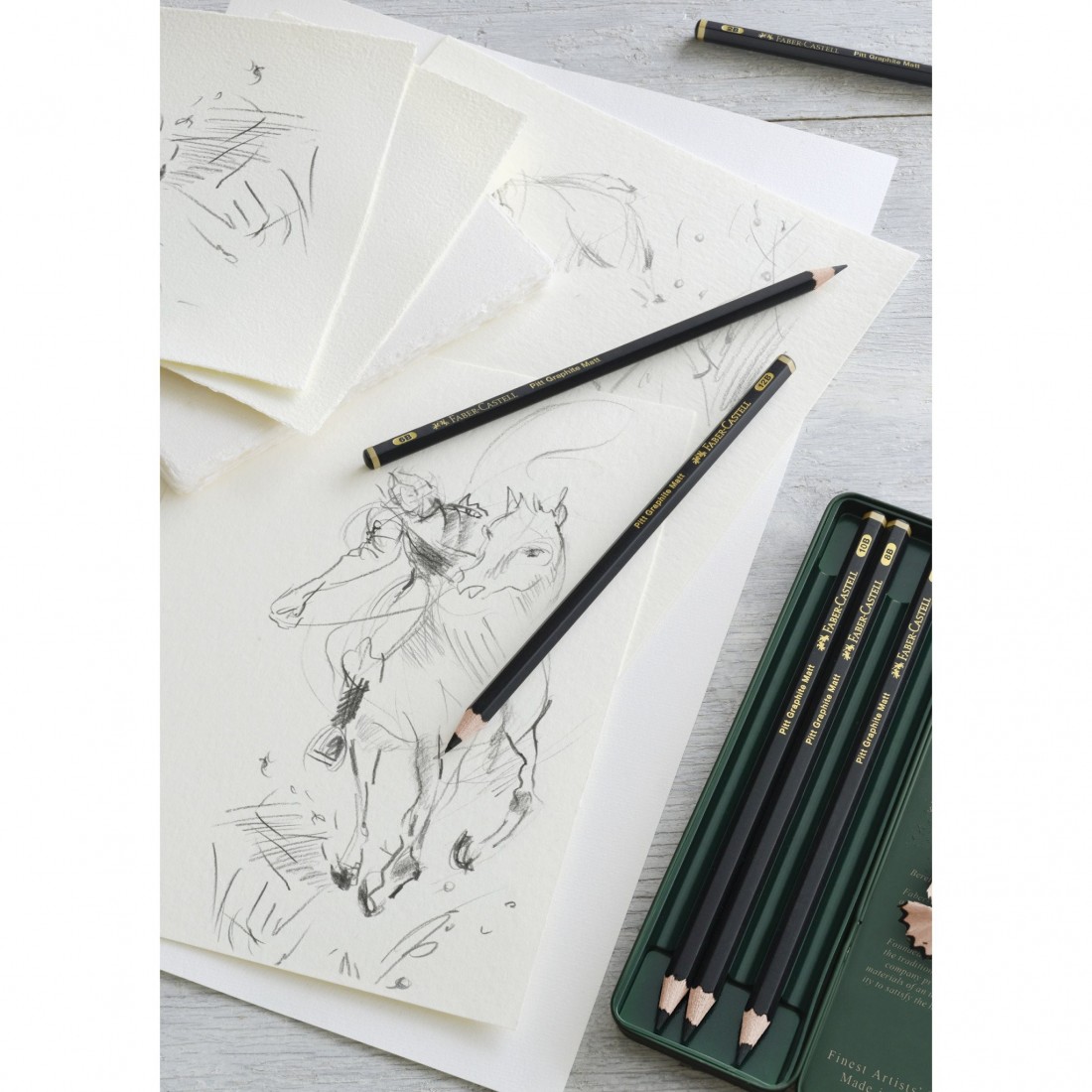 Faber Castell Pitt Graphite Matte Pencils Tin of 6 115207