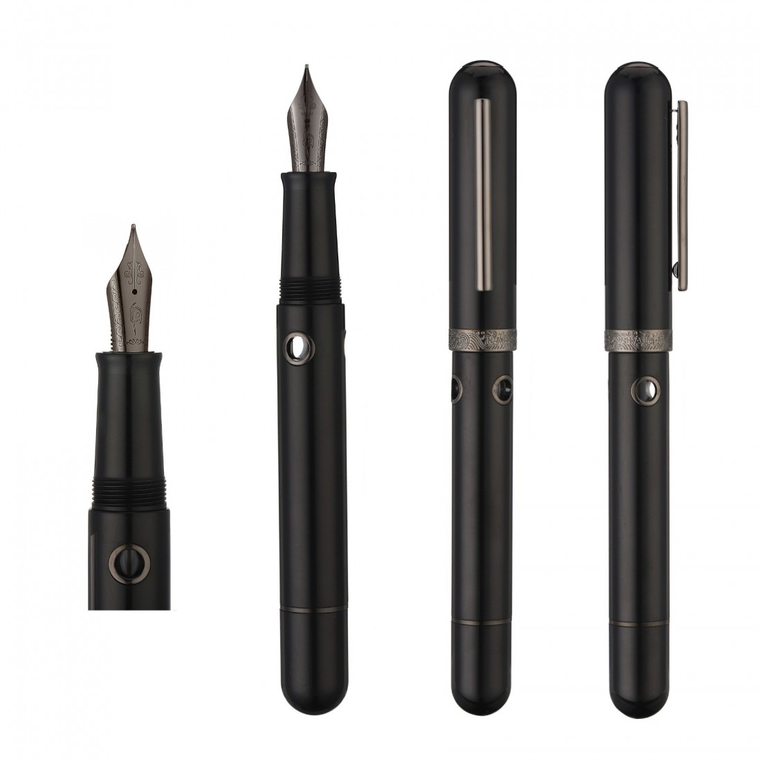 Nahvalur Nautilus  Cephalopod Black Fountain Pen