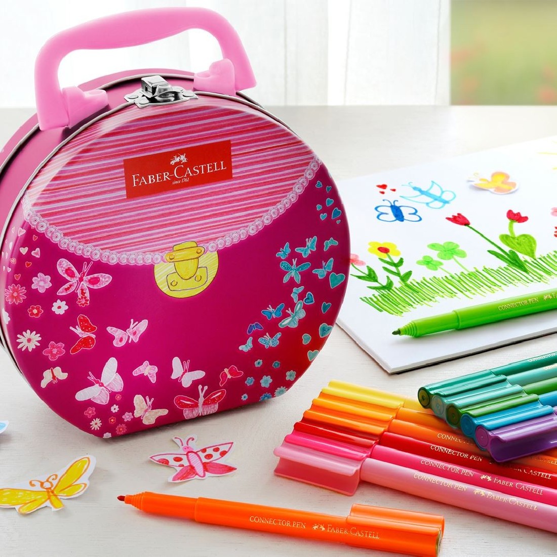 Faber Castell 33 pcs Connector fibre-tip pen handbag 155537