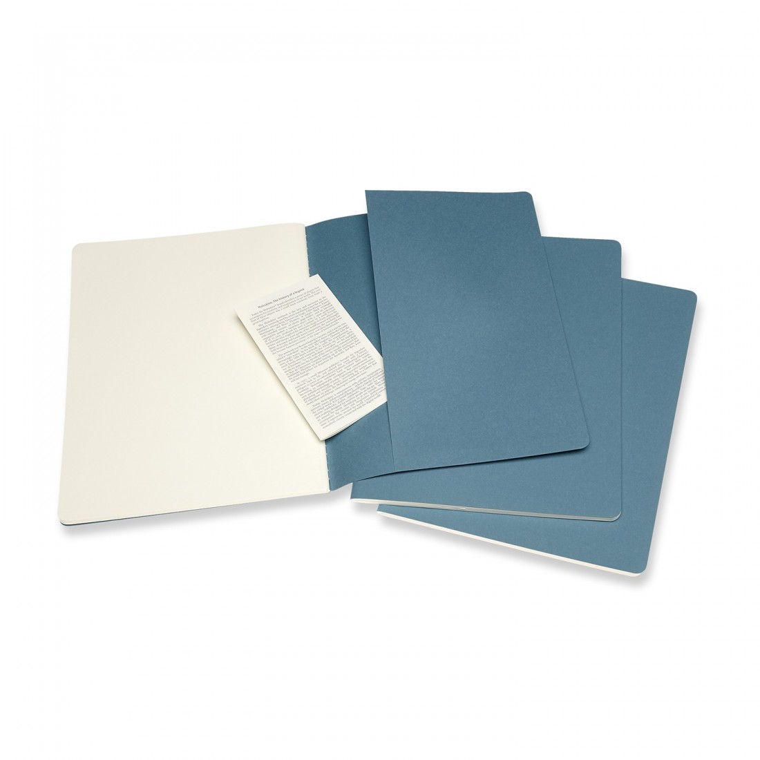 Set of 3 Extra Large XL Plain Journals Brisk Blue Soft Cover 19x25 Moleskine