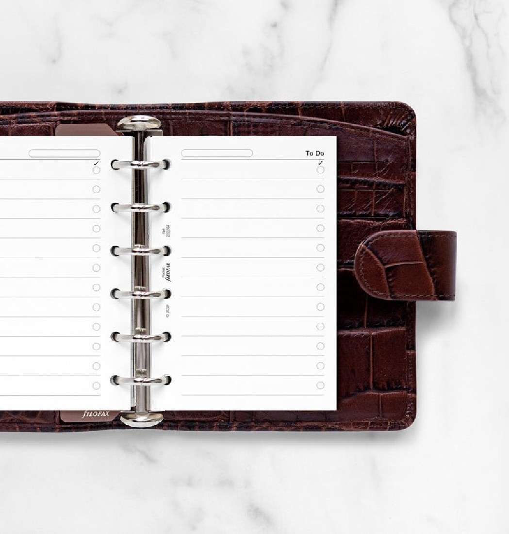Filofax Refill To Do Pocket 212204 Filofax
