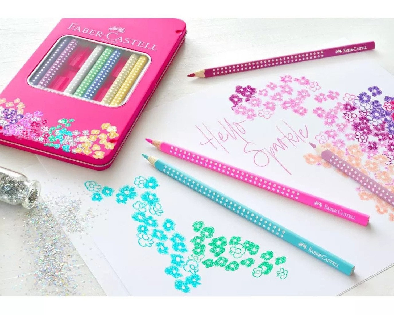 Faber Castell  Sparkle colour pencil tin with 12 Sparkle colour pencils 201737