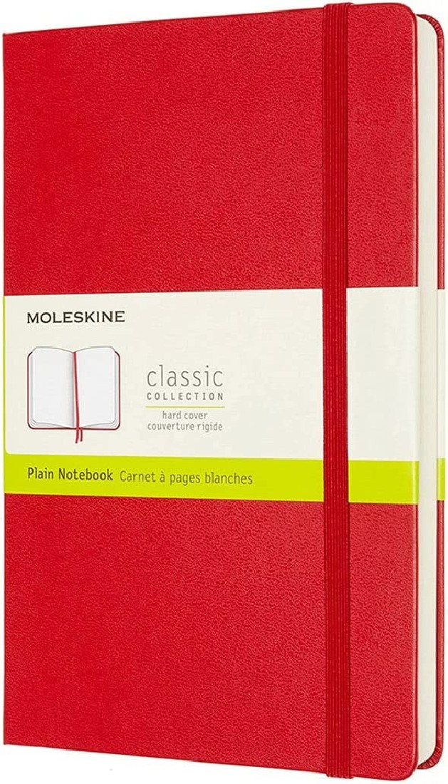 Moleskine Notebook Plain Expanded Version Large 13x21 Red Hard Cover