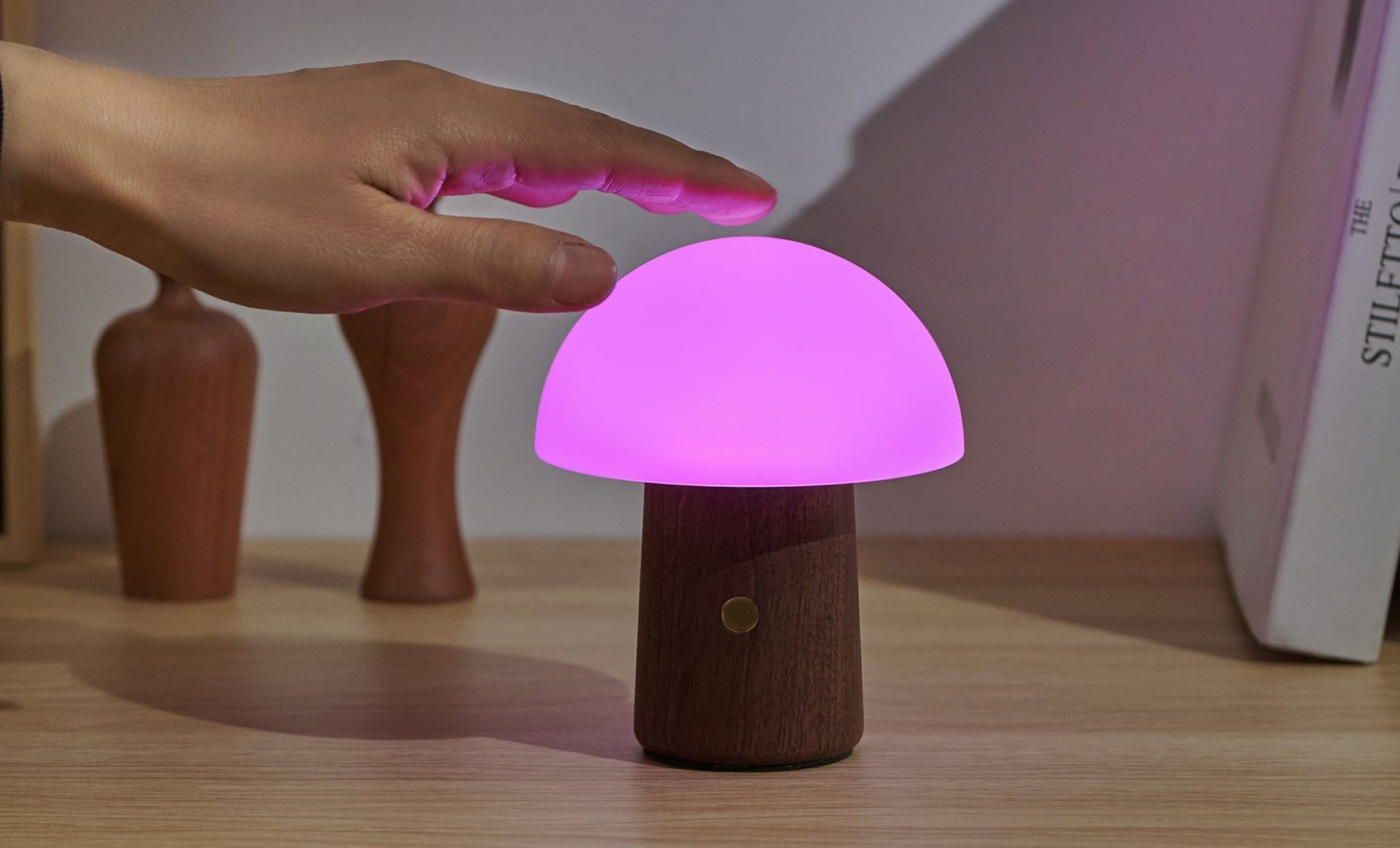 Ginko Alice Mushroom Lamp Mini Natural Walnut G022WT2