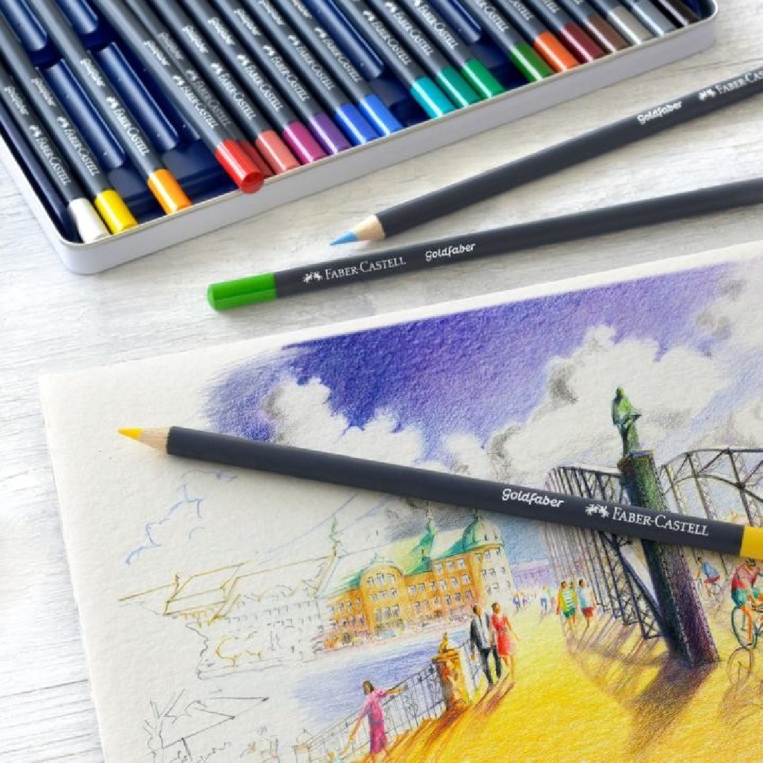 Faber Castell Goldfaber Color Pencils 114736 Tin of 36