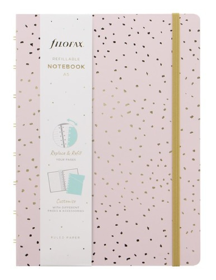 Filofax Notebook Refillable Ruled A5  Confetti Rose Quartz 115118