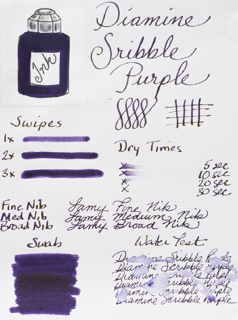 Diamine 80ml Scribble Purple Fountain pen ink bottle