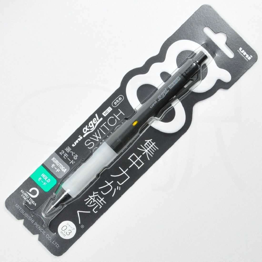 Uni Kurutoga Alpha Gel Switch 0.5mm Mechanical Pencil, Black M5-1009GG 1P.24