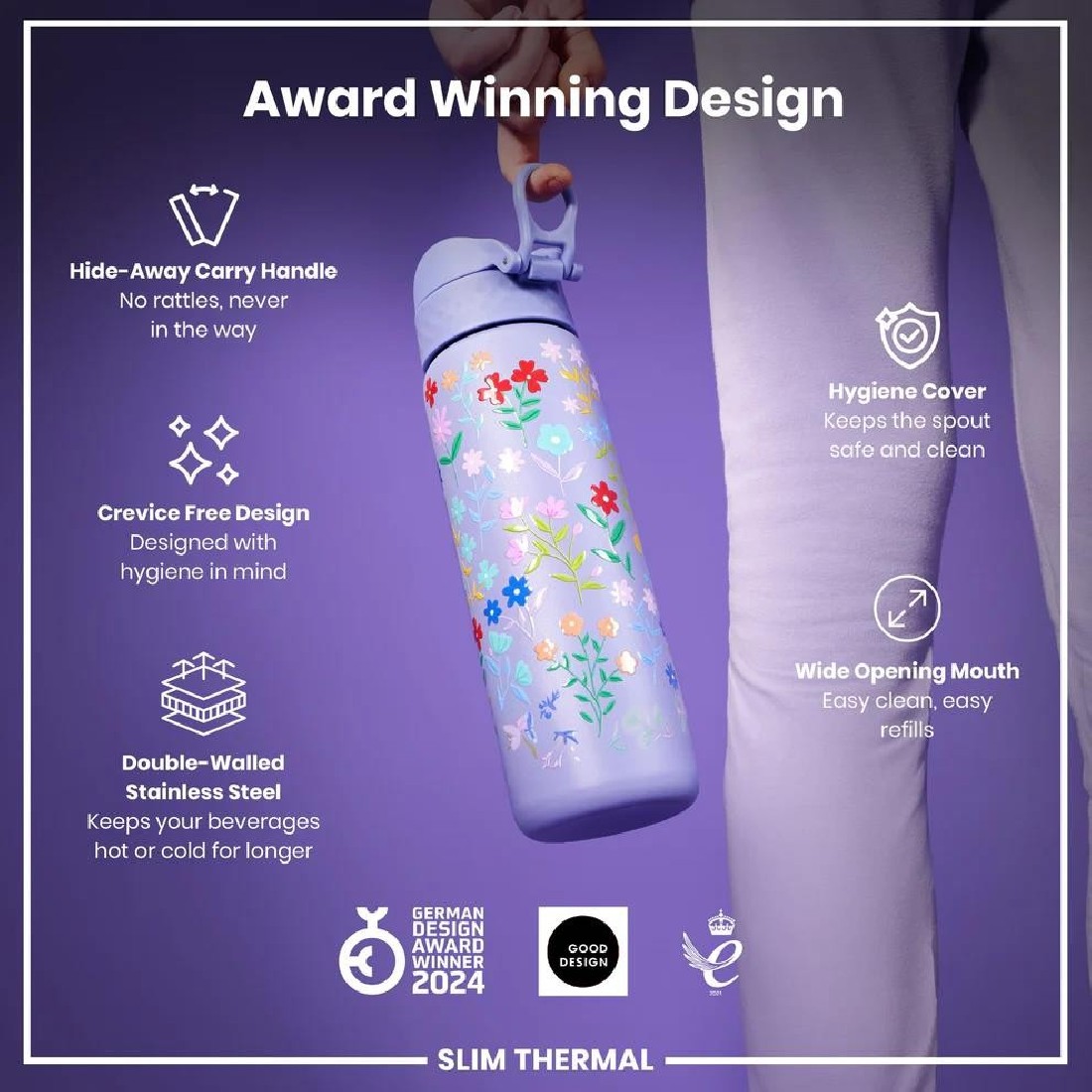 Παγούρι Μεταλλικό Θερμός 500ml Ditsy Floral ION8