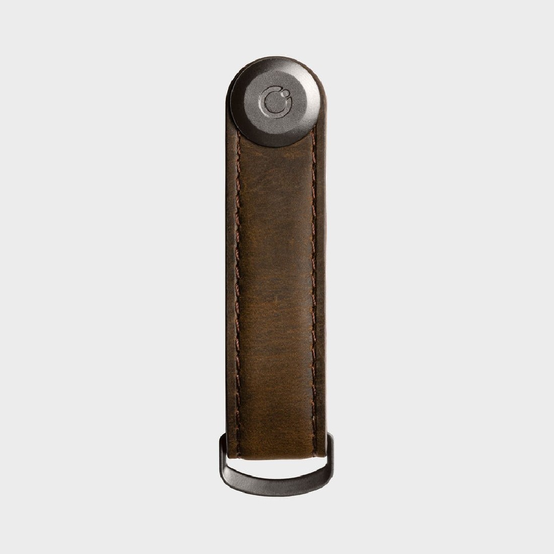 Orbitkey Key Organizer Crazy-Horse Oak Brown with Brown Stiching
