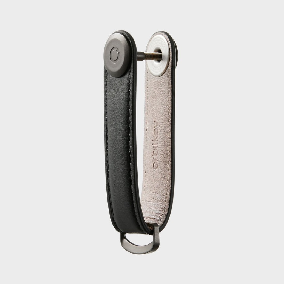 Orbitkey Key Organizer Leather Black with Black Stiching LTHO-2-BKBKBK