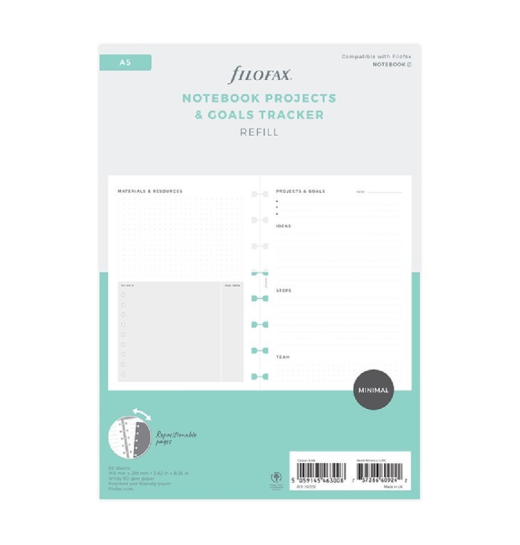 Refill A5 Notebook Project and Goals 152032 Filofax