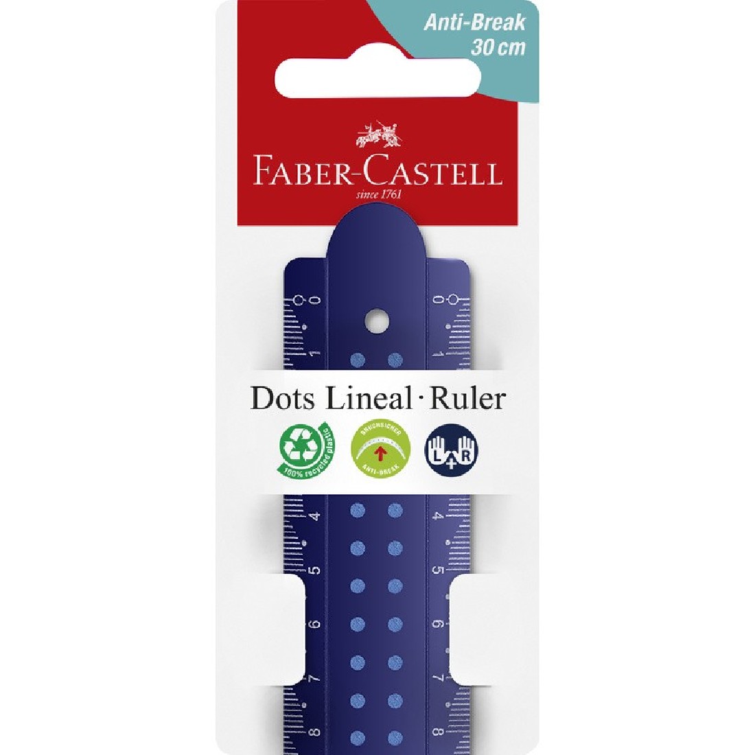 Faber Castell Ruler 30 cm Dots, break-resistant 172130