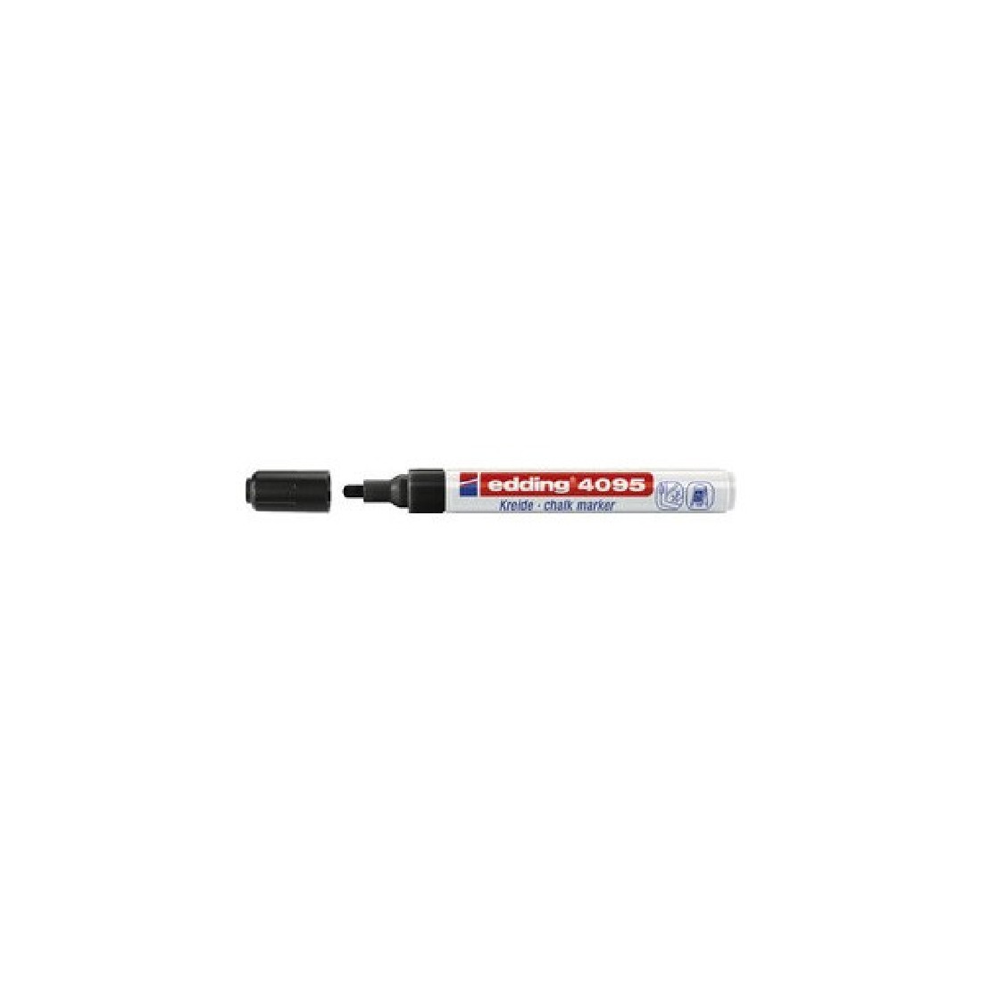 Μαρκαδόρος Κιμωλίας  με 2-3mm μύτη Μαύρο  4095 Edding