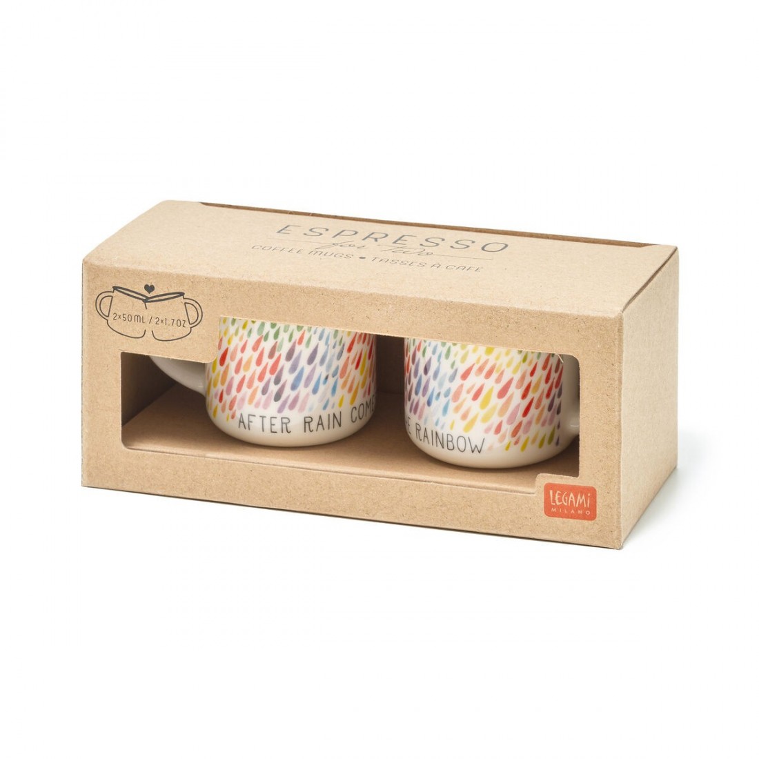 Espresso Coffee Mugs  After Rain Comes The Rainbow  Legami