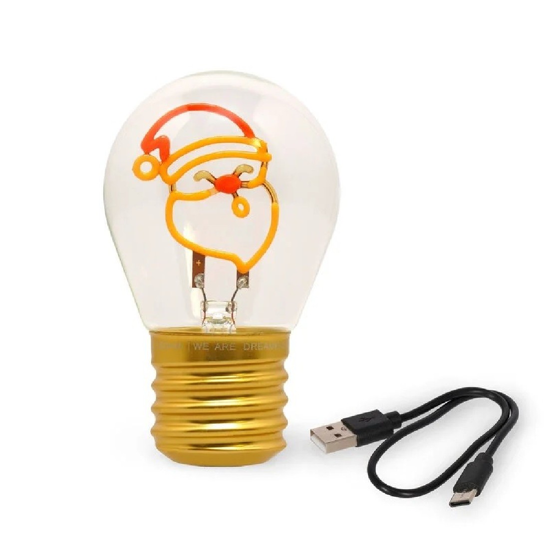  Santa Claus Lightbulb-Shaped Table Lamp - Bulb Fiction Legami