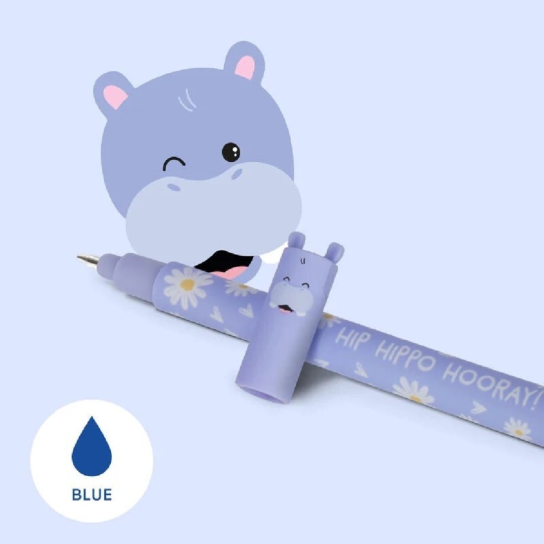 Στυλό που σβήνει gel  Hip Hippo Hooray!  μπλε μελάνι Legami
