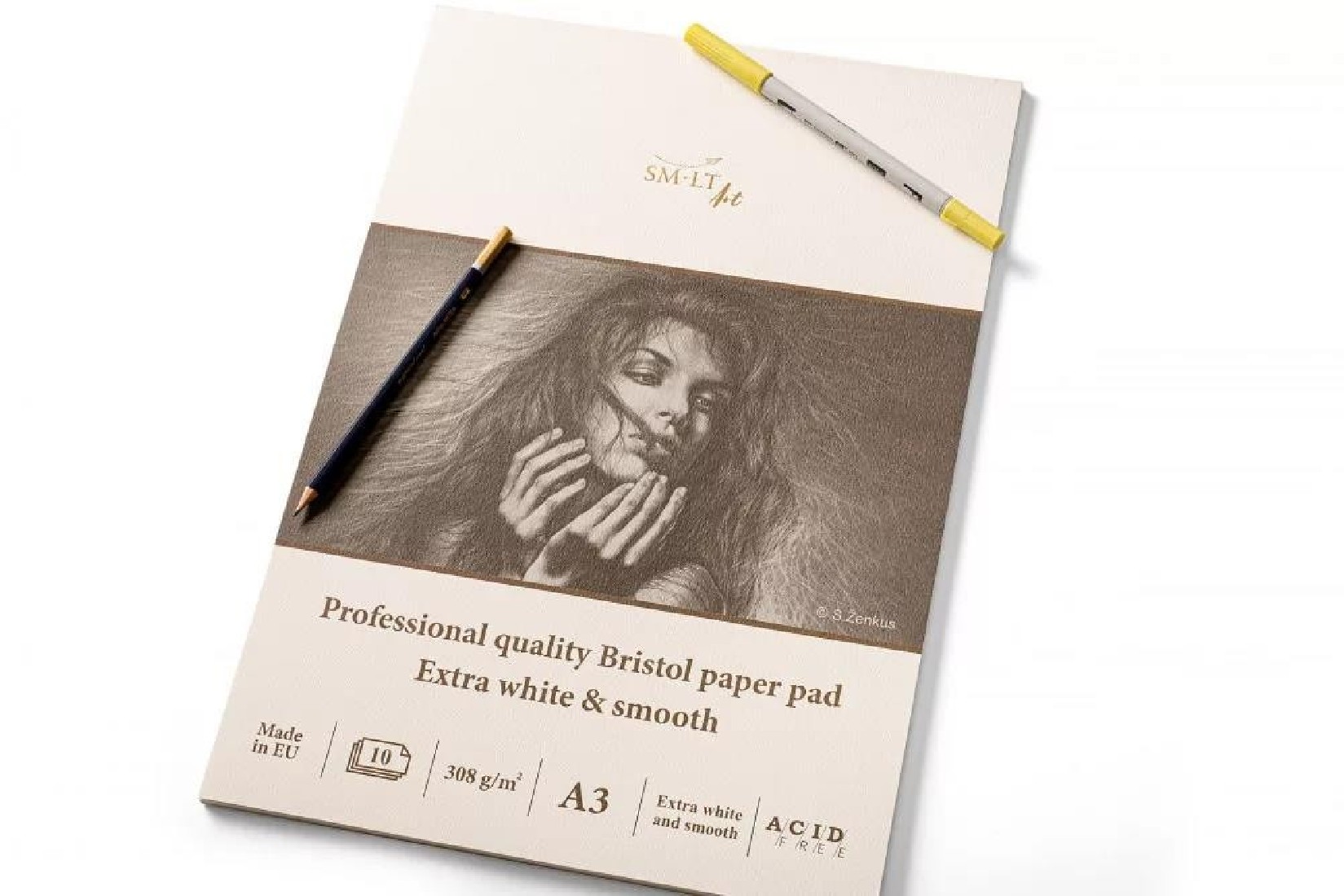 SM-LT ART Professional Quality Bristol Paper Pad A3  10sh 308gsm