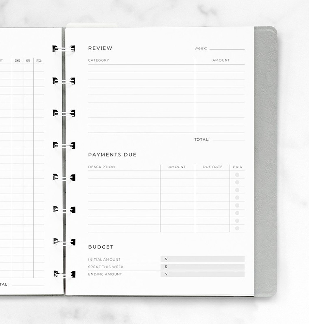 REFILL A5 EXPENSE TRACKER NOTEBOOK 132861 FILOFAX FX