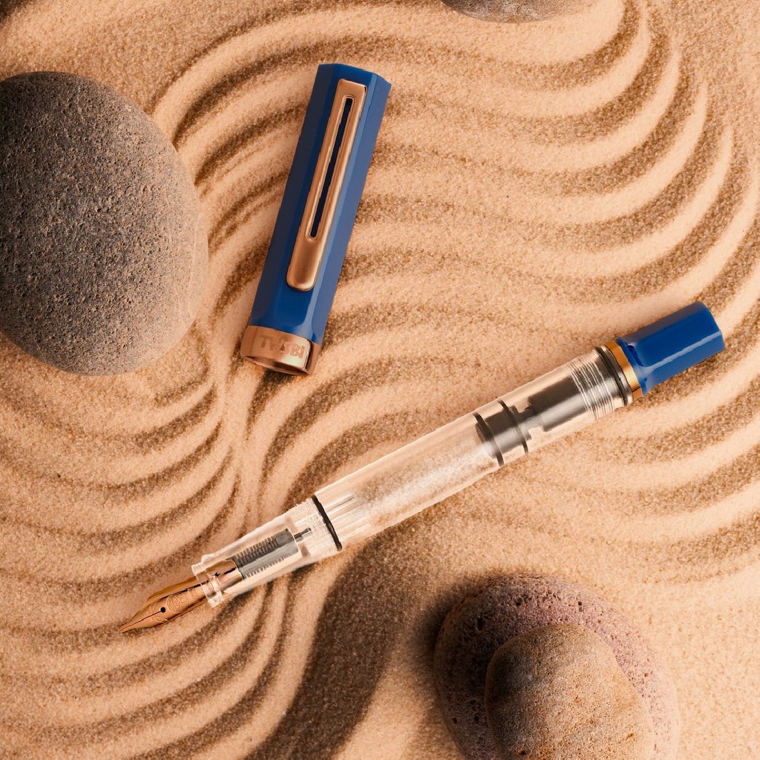 TWSBI ECO INDIGO BLUE WITH ROSE GOLD FOUNTAIN PEN
