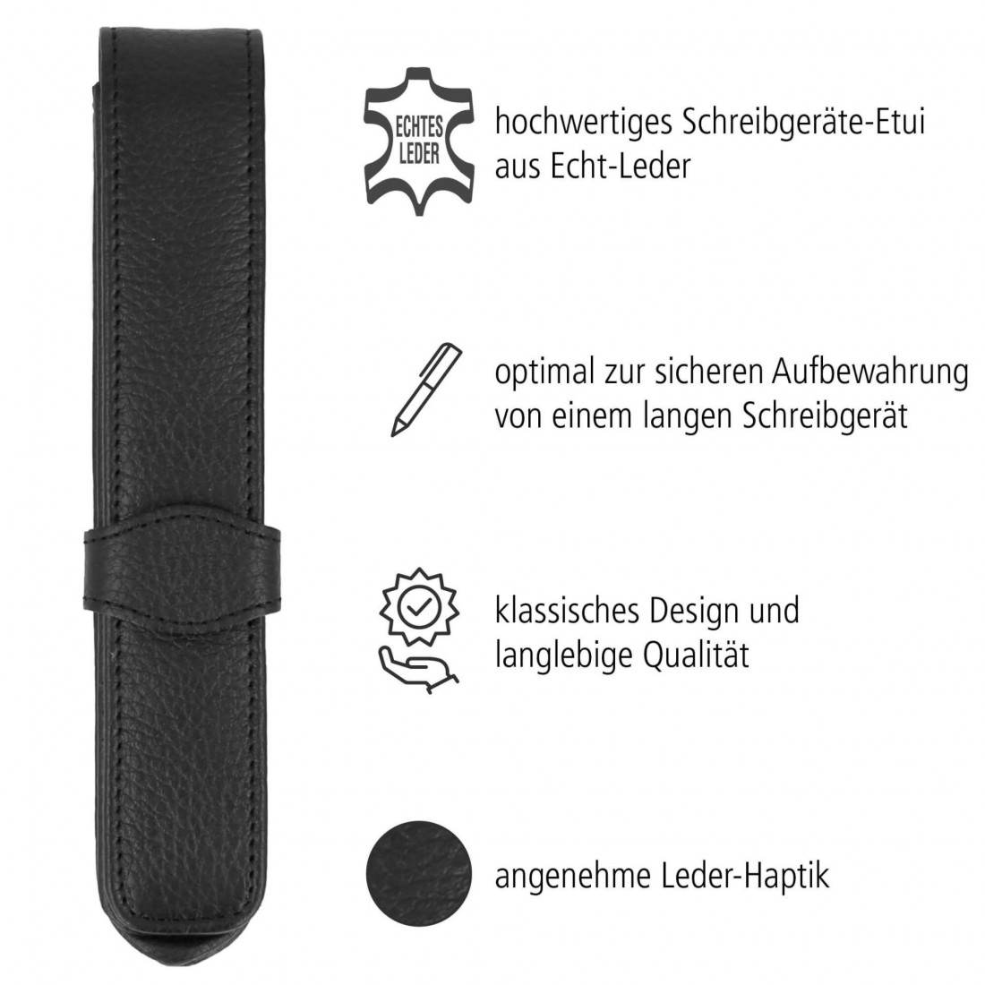 Leather flap case black  for 1 pen  ONLINE 90758