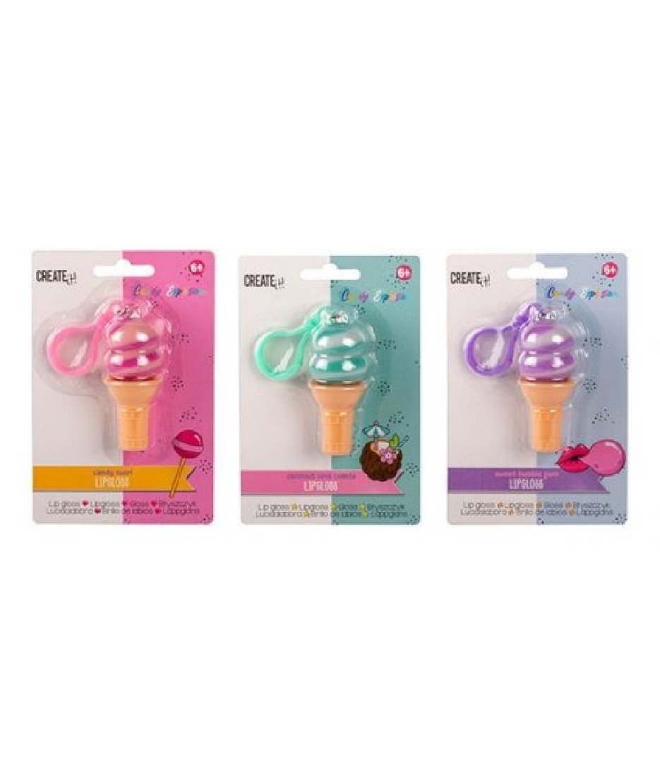 Lip Gloss Marshmallow Μπρελόκ Χωνάκι Βεραμάν 84800B Create it!