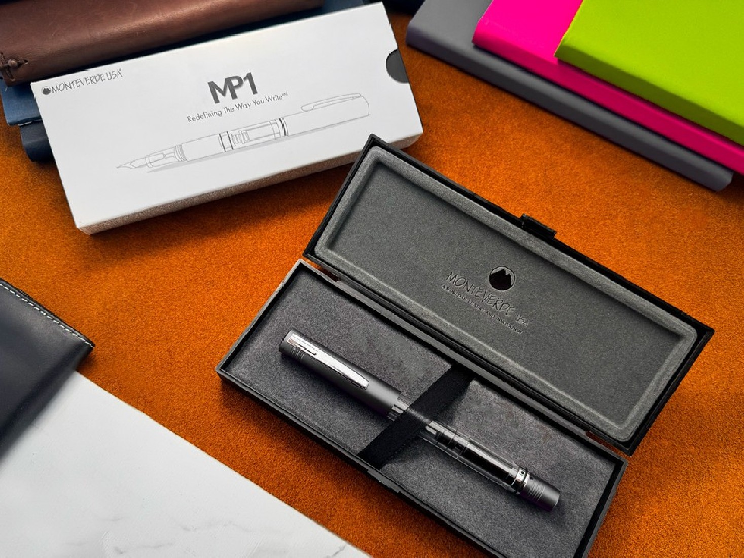 Monteverde USA MP1 Collectible Lock-It Piston Technology Fountain Pen Coal Grey MV32123