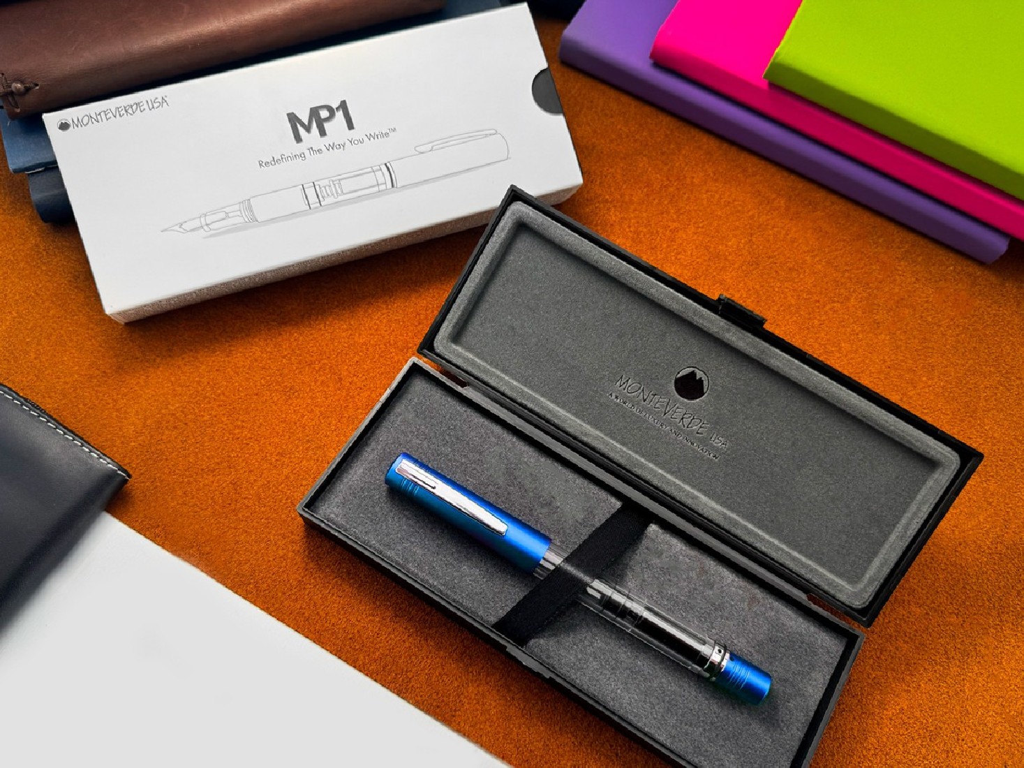 Monteverde USA MP1 Collectible Lock-It Piston Technology Fountain Pen Bright blue MV32112