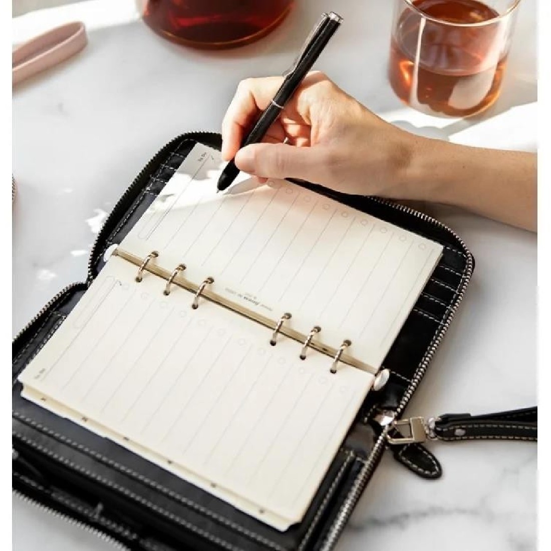 Filofax Lockwood Zip Personal Malden Black Organiser 022630