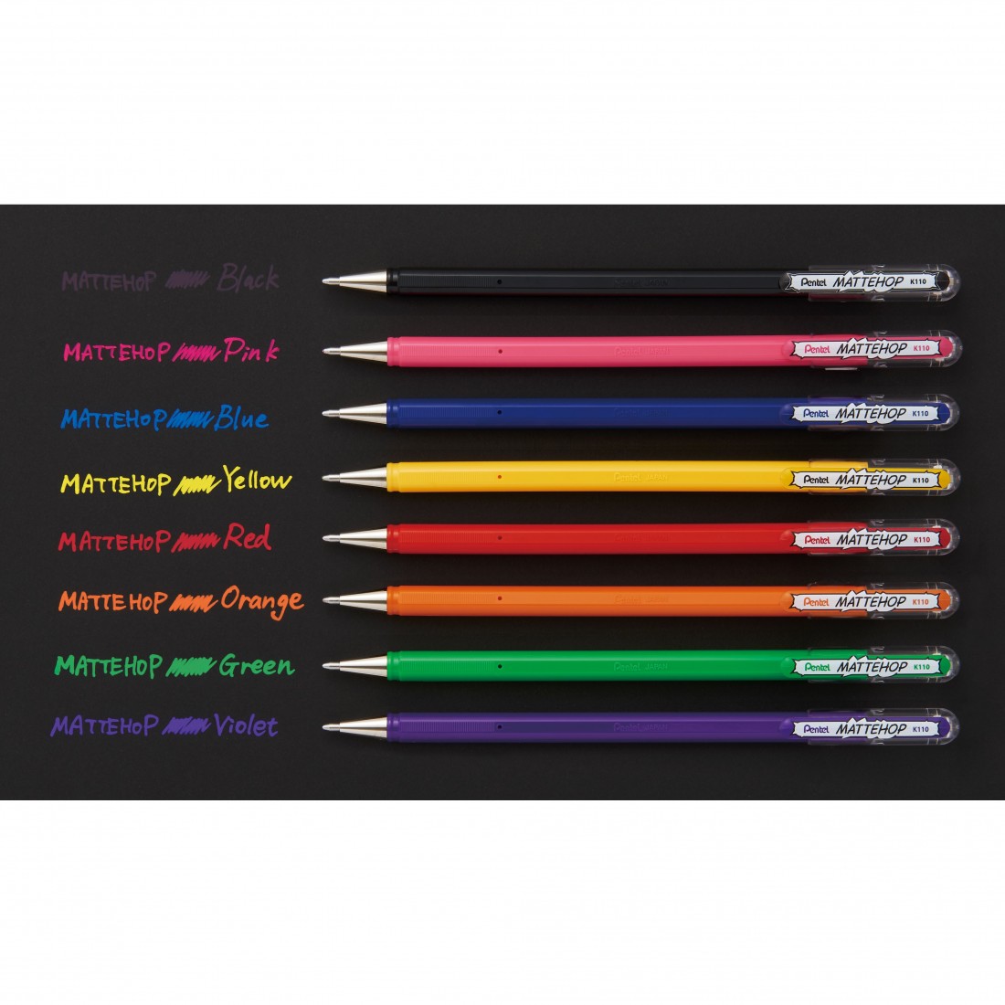 Στυλό Gel Black 1.0mm Mattehop K110 Pentel