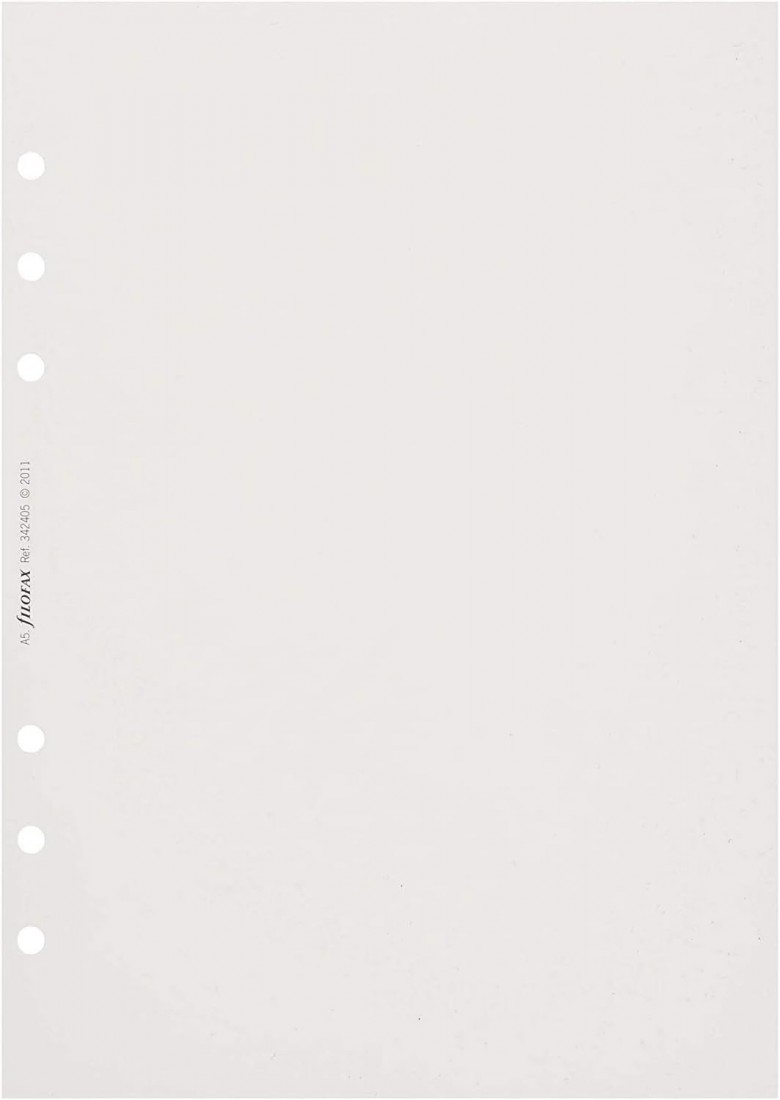 Filofax Refill A5 Organiser Plain Paper 342405