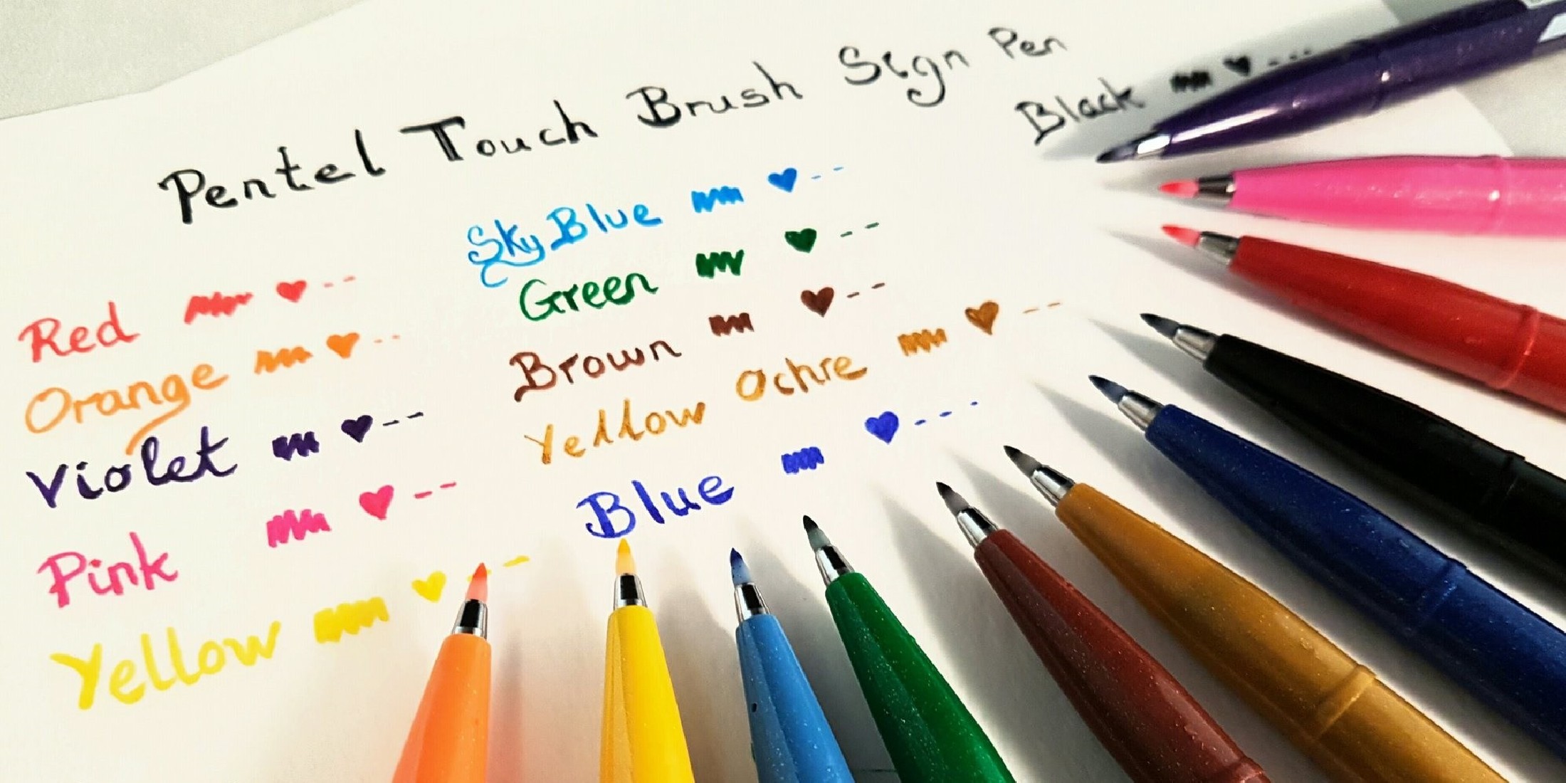 Pentel Fude Touch Brush Sign Pen - Pink