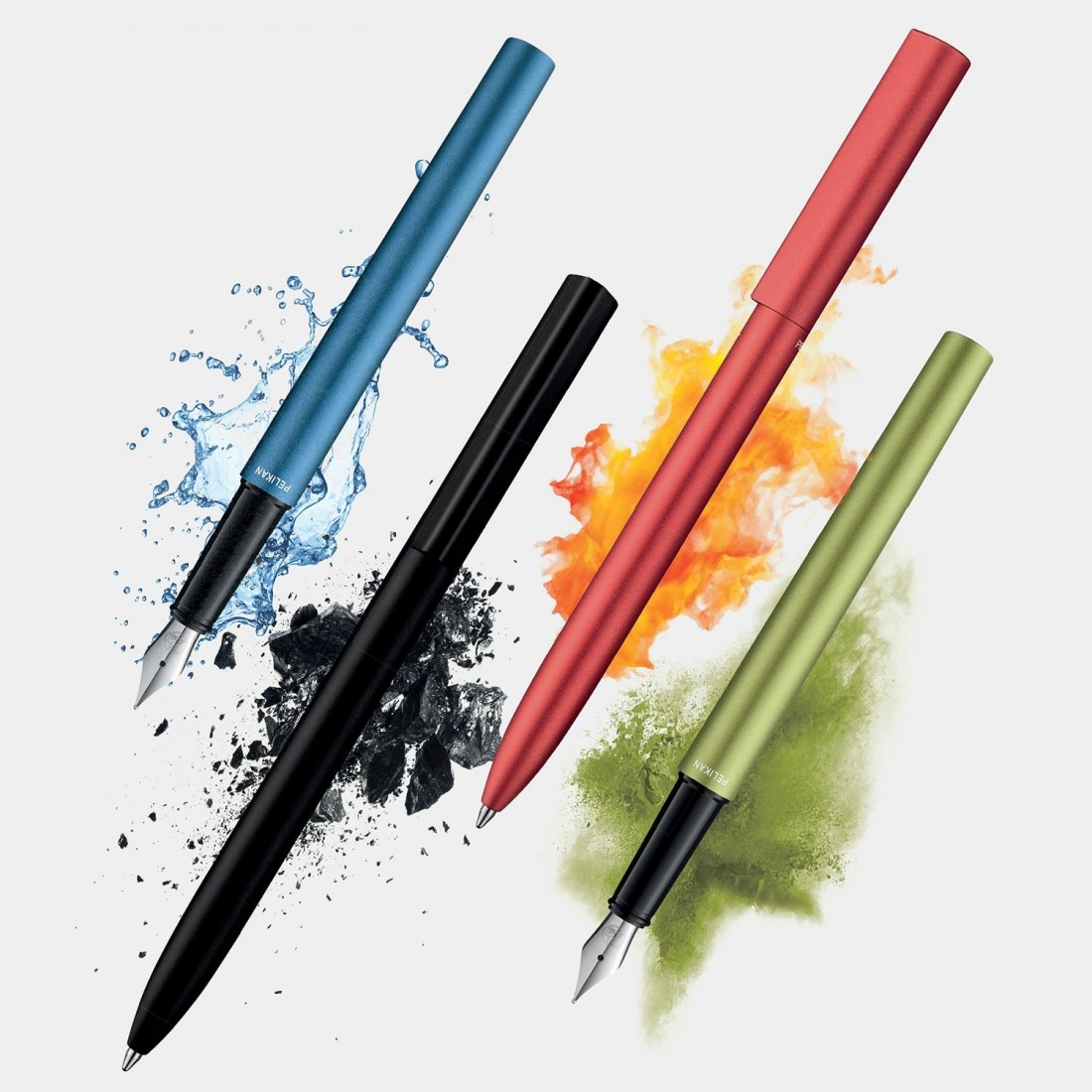 Pelikan Ineo Elements P6 aluminium fountain pen with metal case green oasis
