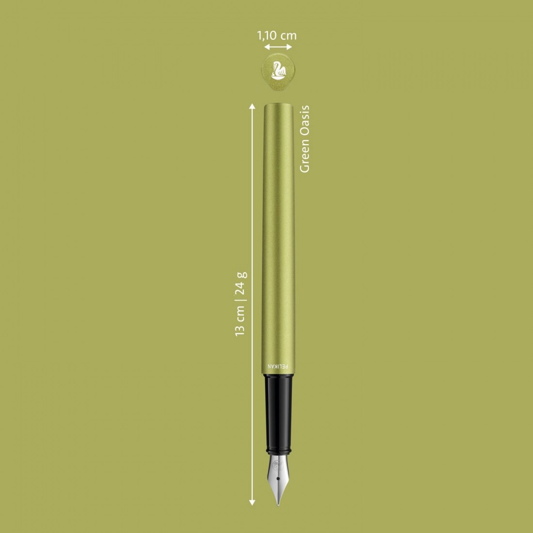 Pelikan Ineo Elements P6 aluminium fountain pen with metal case green oasis
