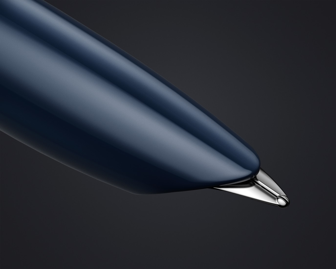 PARKER 51 MIDNIGHT BLUE RESIN CHROME TRIM FOUNTAIN PEN STEEL NIB