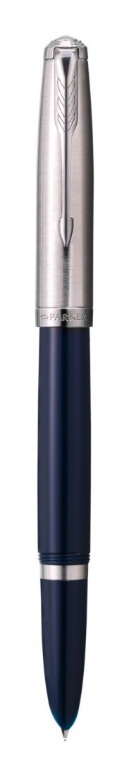 PARKER 51 MIDNIGHT BLUE RESIN CHROME TRIM FOUNTAIN PEN STEEL NIB